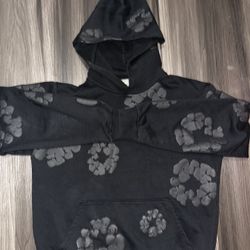 DENIM TEARS COTTON WREATH HOODIE BLACK MONOCHROME