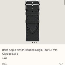 Hermēs Apple Watch Band (Black Leather)