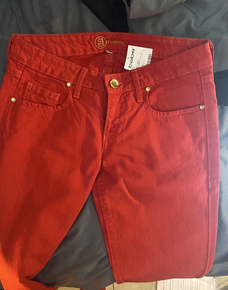Bebe Red Jeans Woman’s Size 27