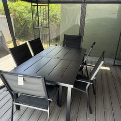 Black Metal Outdoor Dining Table