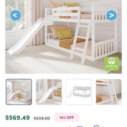 Pottery Barn Twin Over Twin Bunk Bed With Slide
