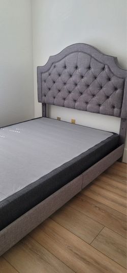 Gray Upholstered  Full size bed