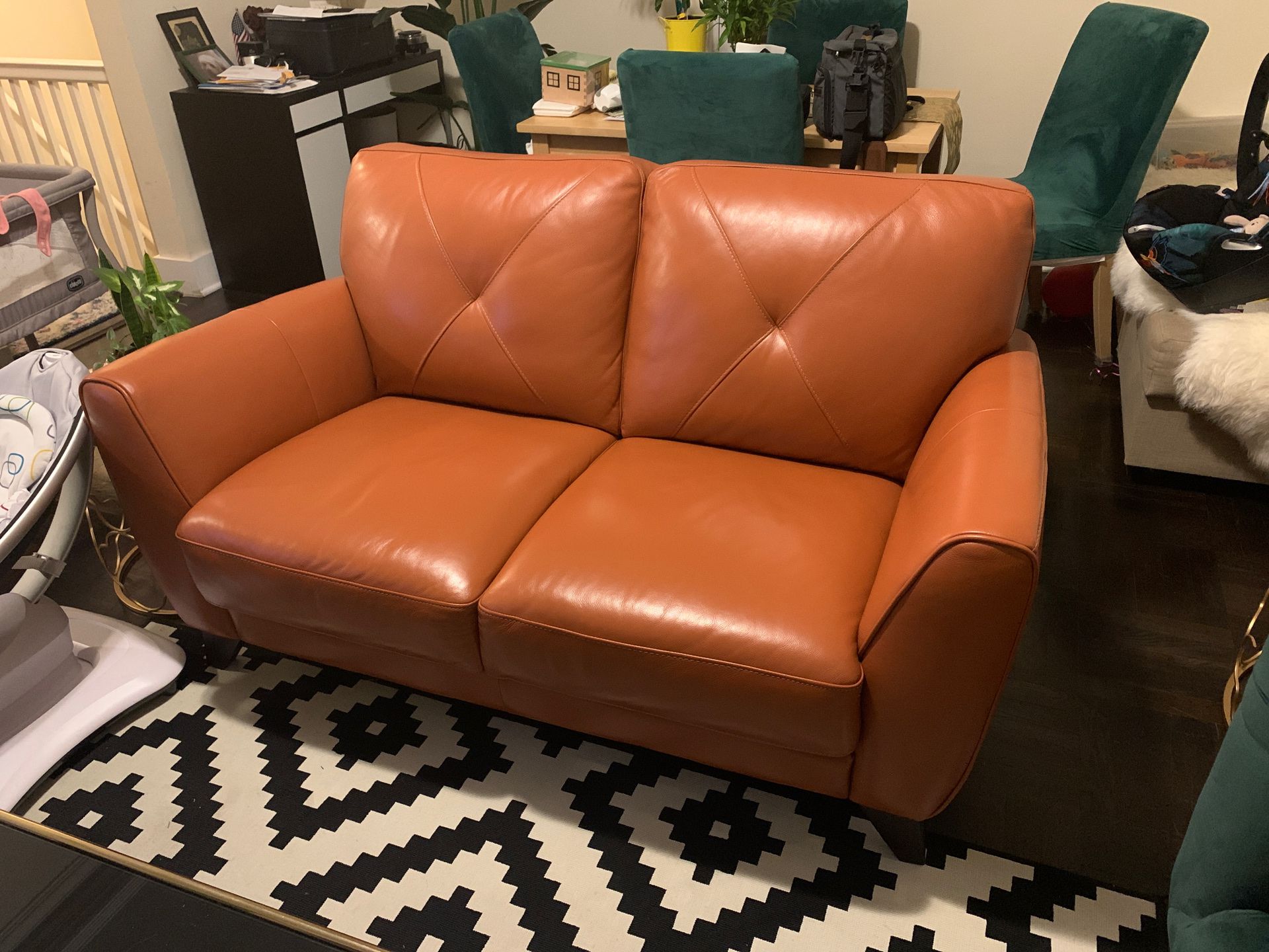Genuine leather sofa -almost new
