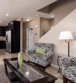 Pair of Zebra Print Accent Chairs