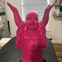 Elegant Pink Resin Buddha Figurine
