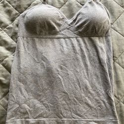 Camisole - Women’s Built-in Shelf Bra - Grey - Medium 