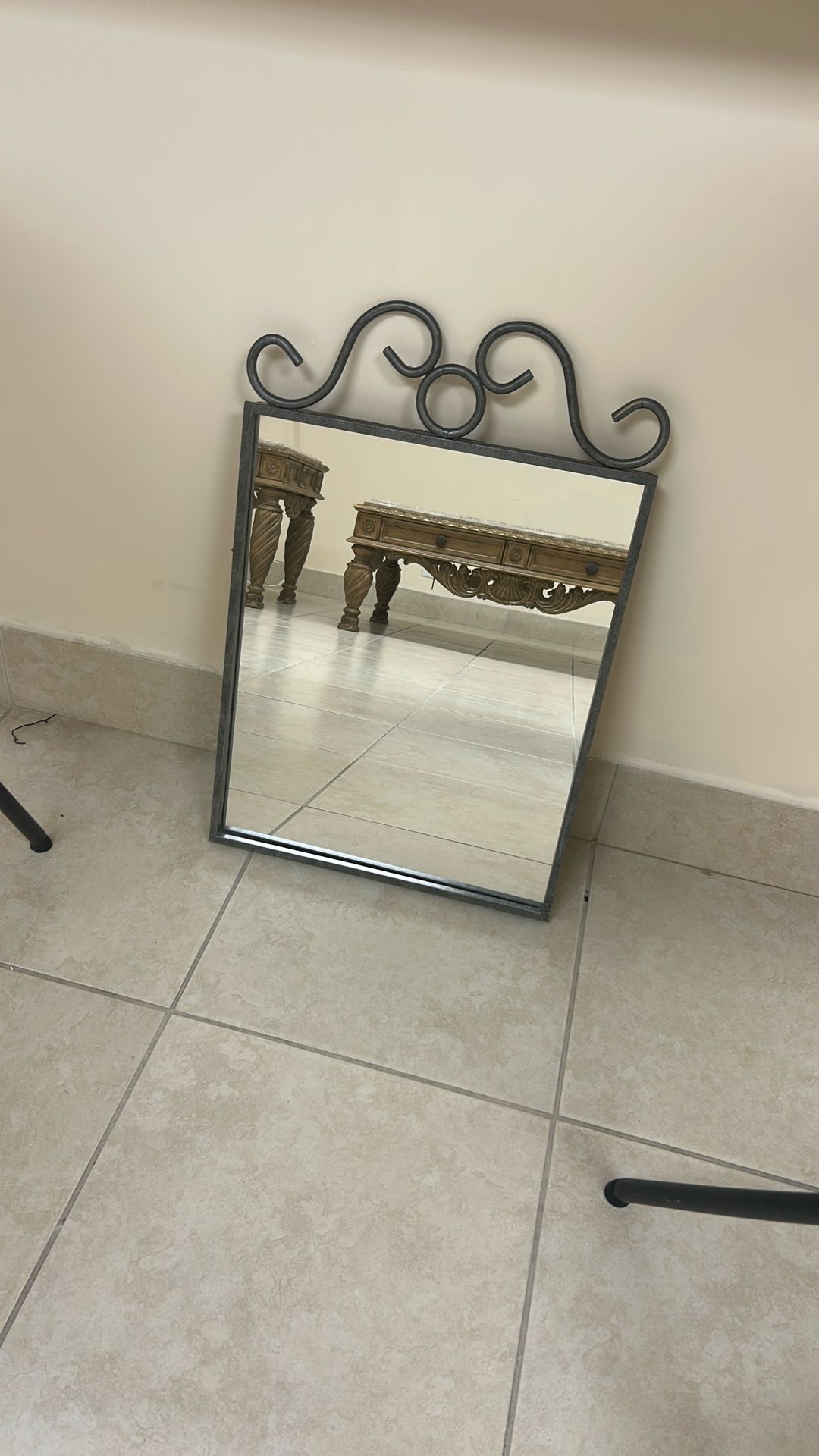 Antique Metal Mirror
