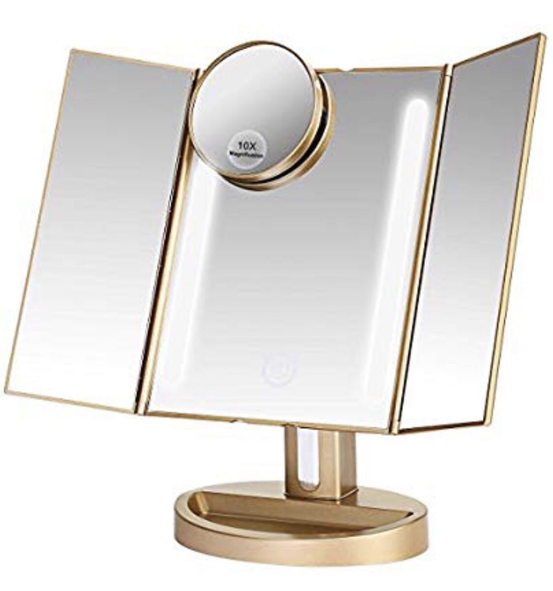 Brand New In Box Makeup Mirror/Natural Daylight Lighted Vanity Mirror with Touch Screen Dimming, Detachable 10X Magnification Spot Mirror, Two Power