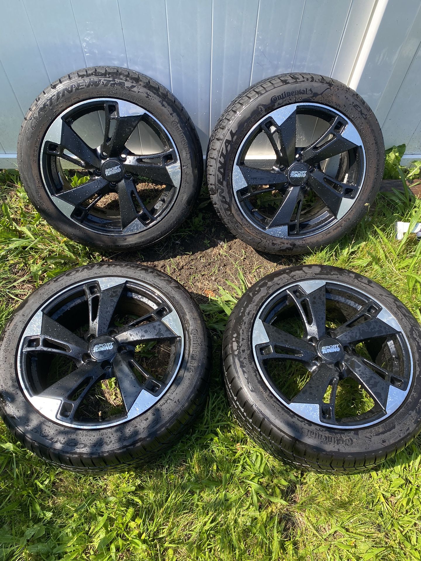 New 114 x 5 Sport Tuning AT1 Rims with New Continental Tires fits Lexus and Honda