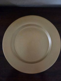 10" stoneware gold plate, new deco use only, $5.00