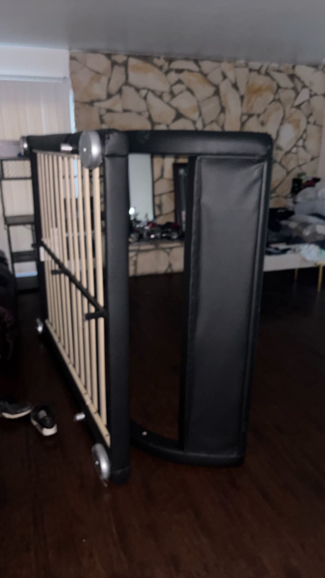 Full size faux leather bed