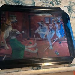 3-D dog picture brand new along with a new frame 11 x 17 with a dog picture as well