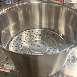 Cazo Grande De Accero Con Parilla Para Tamales I Con Vaporera Nuevo