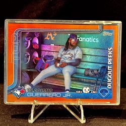 2024 Topps Valdimir Guerrero Dugout Peeks Orange Super Rare 14/25 