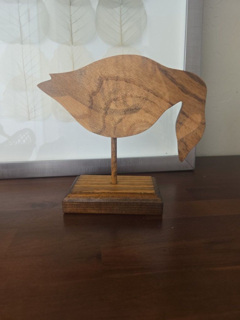 Modern Carved Wood Duck on Stand β Minimalist Boho Decor