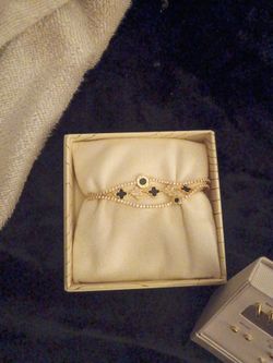 Gold-Tone Clover Charm Bracelet Set
