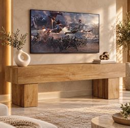 63" TV Stand, Farmhouse Entertainment Center, Low TV Console Table