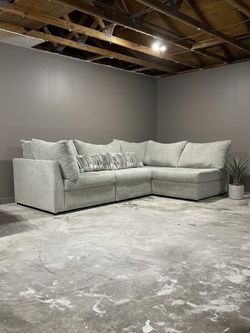 Clean & Comfy Modular Grey Sectional - Rearrangeable Living Room Set