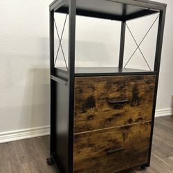 Rolling File Cabinet with Shelf For Printer - Office & Desk Furniture