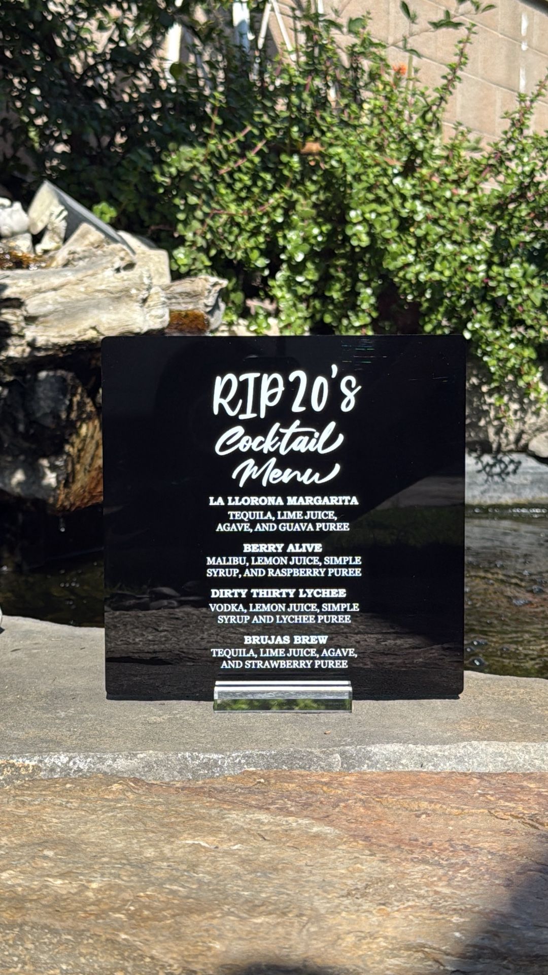 Bar Menu Sign / Acrylic Sign / Acrylic Menú Sign /  Bar Menú Acrylic Sign