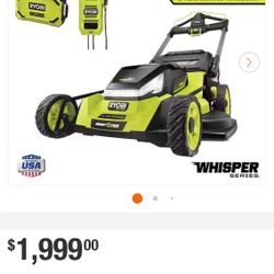 RYOBY 80V HP Brushless Battery Cordless Electric 30 in. Multi-Blade Lawn Mower with Battery and Charger