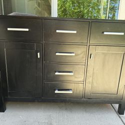 Black 2 Sink Vanity Cabinet 47 1/2