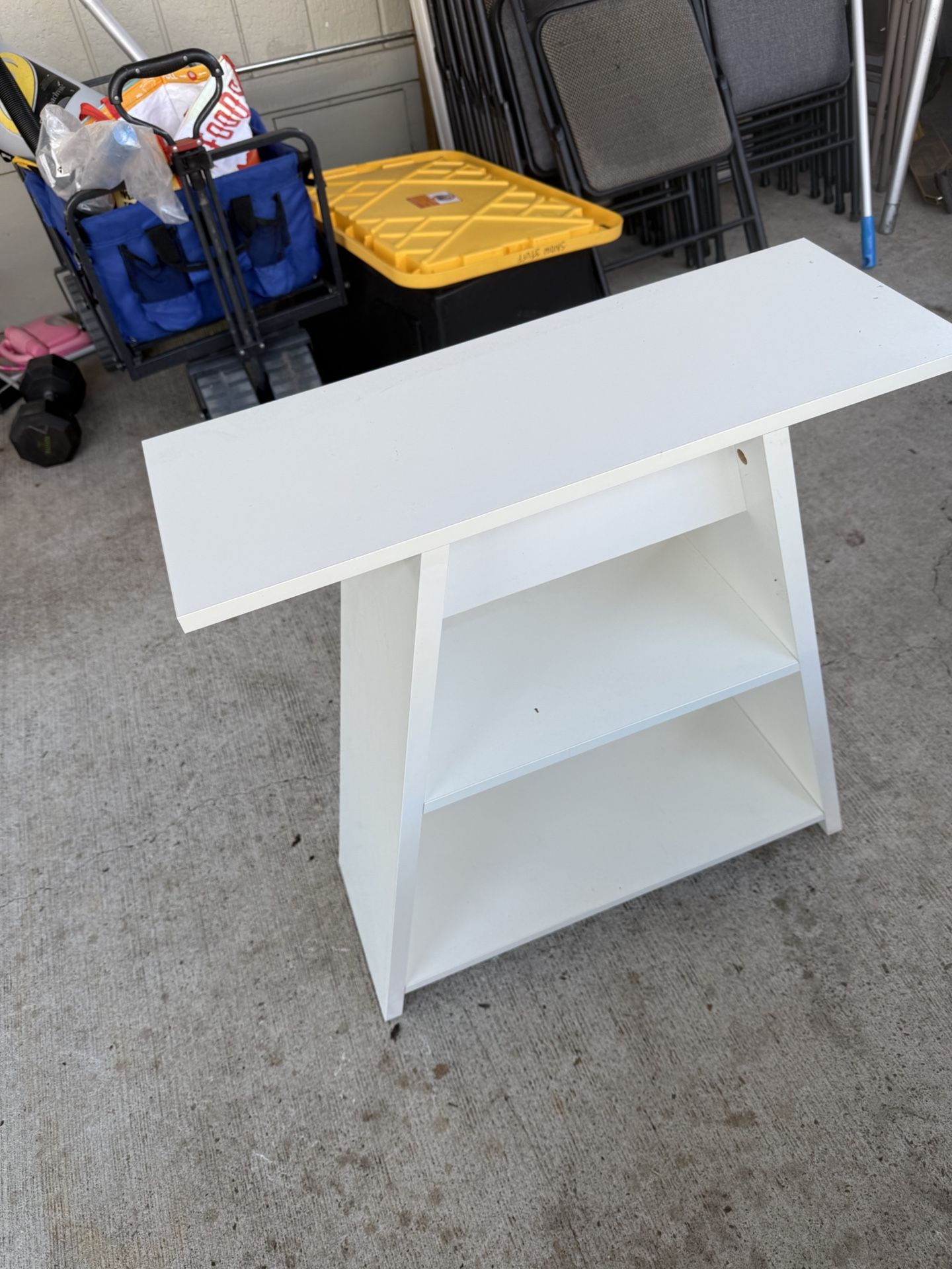 White Desk with glass