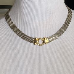 Vintage OLCI Silver and Gold tone Necklace