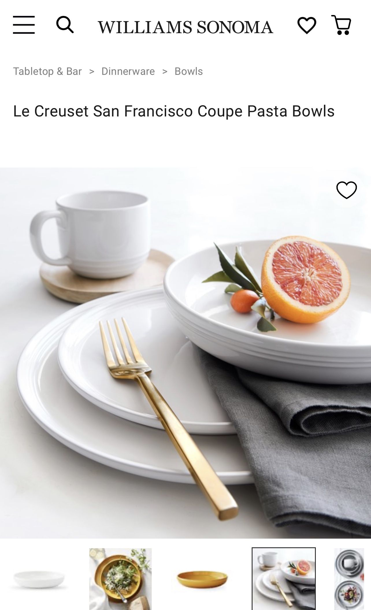 NEW Le Creuset San Francisco Coupe Pasta Bowls (x2 sets of 4)