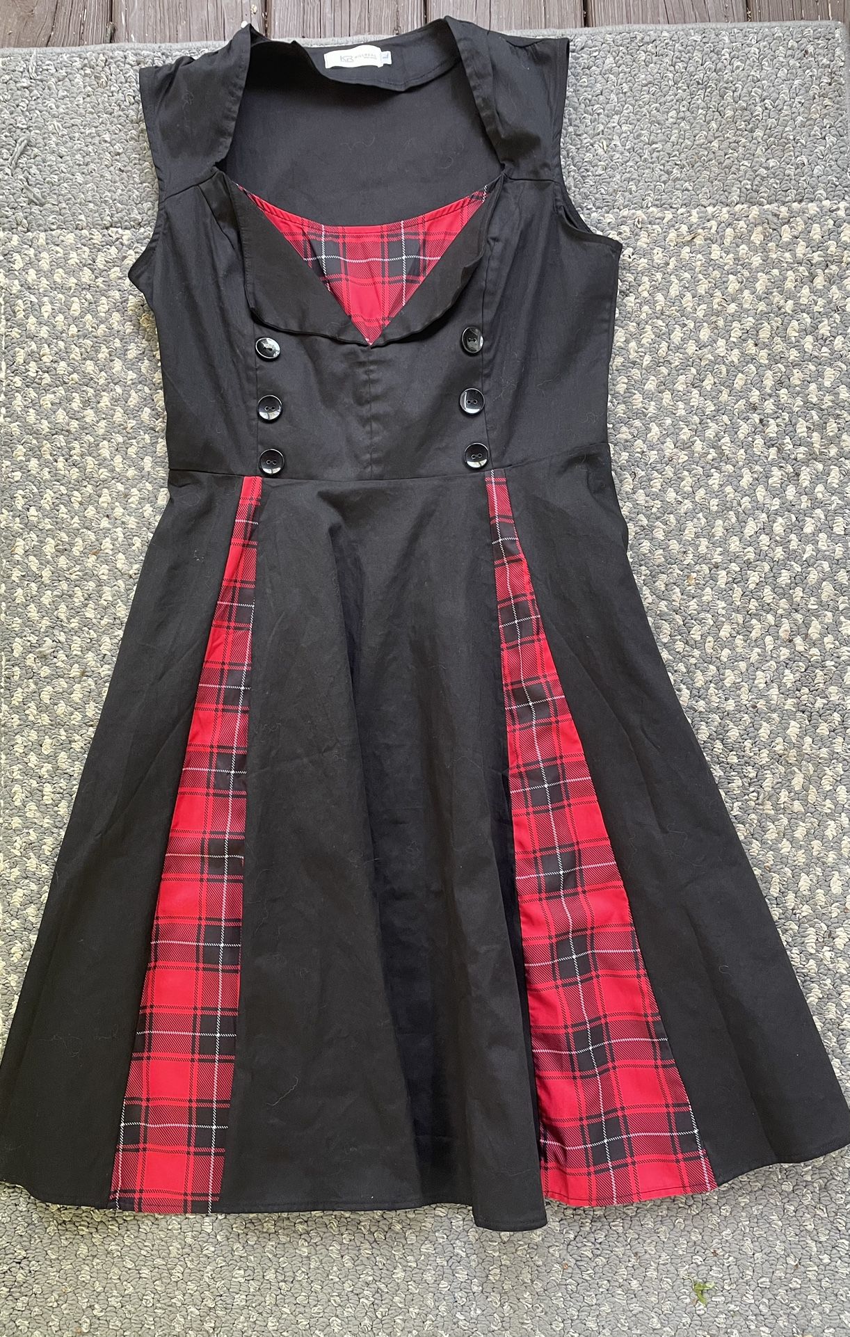 Killreal Lg. Adorable Retro Vintage Style Cocktail Party Swing Dress Cotton/Poly Dress
