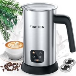 Milk Frother, 4-in-1 Electric Milk Steamer Stainless Steel,10.1oz/300ml Large Capacity, Automatic Hot/Cold Foam Maker and Milk Warmer