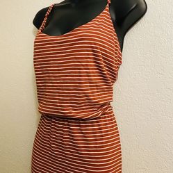 OLD NAVY, Brown & White Striped Maxi Dress, Size XXL
