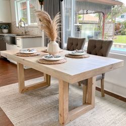 Custom Built Dining Table Solid wood Farmhouse Set Modern Rustic Bench Country Oval Round Counter Breakfast Height  Farm House 