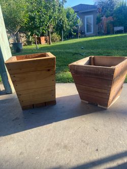 Wooden planters for flowers
