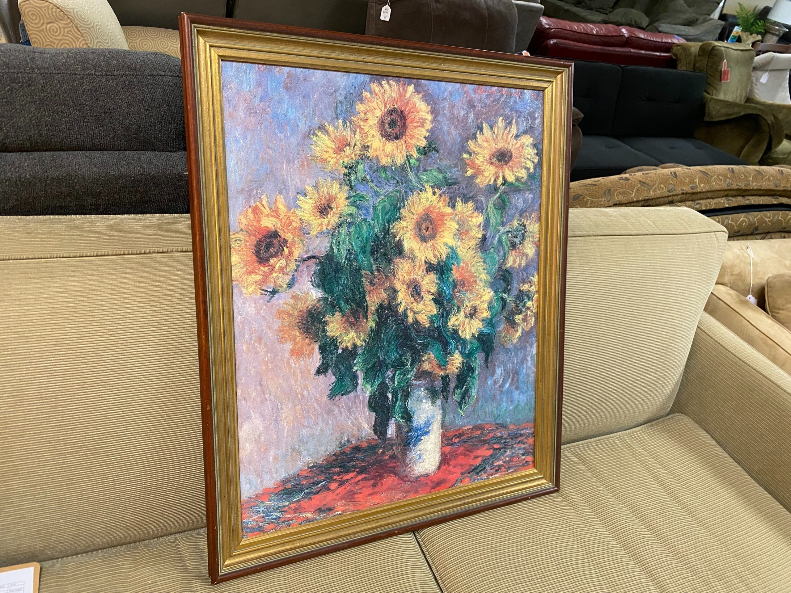 Framed Sunflower Print By Claude Monet