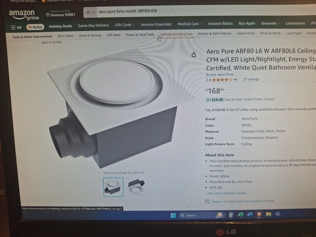 Aero Pure Ceiling Mount Fan