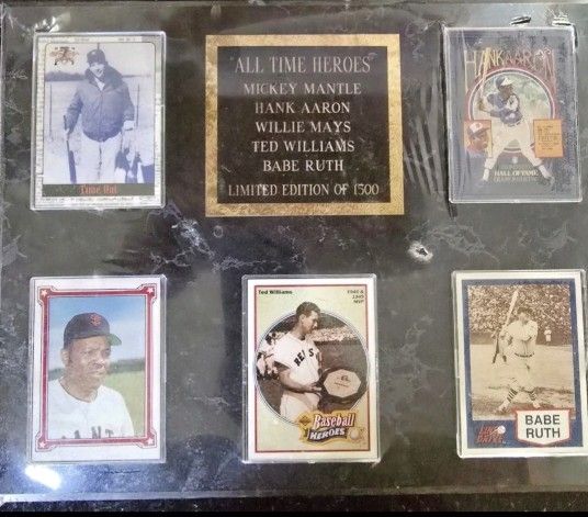 All Time Heroes Baseball Plaque With Cards. Collectible Plaque. 1 Of 1500