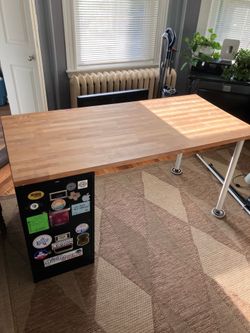 Desk and file cabinet