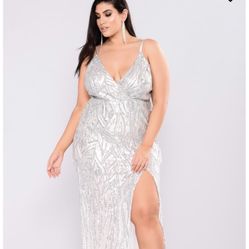 Silver Sequin Fashion Nova Dress