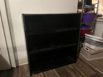 Sturdy black bookshelf $10