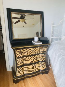 Dresser black and gold accent print
