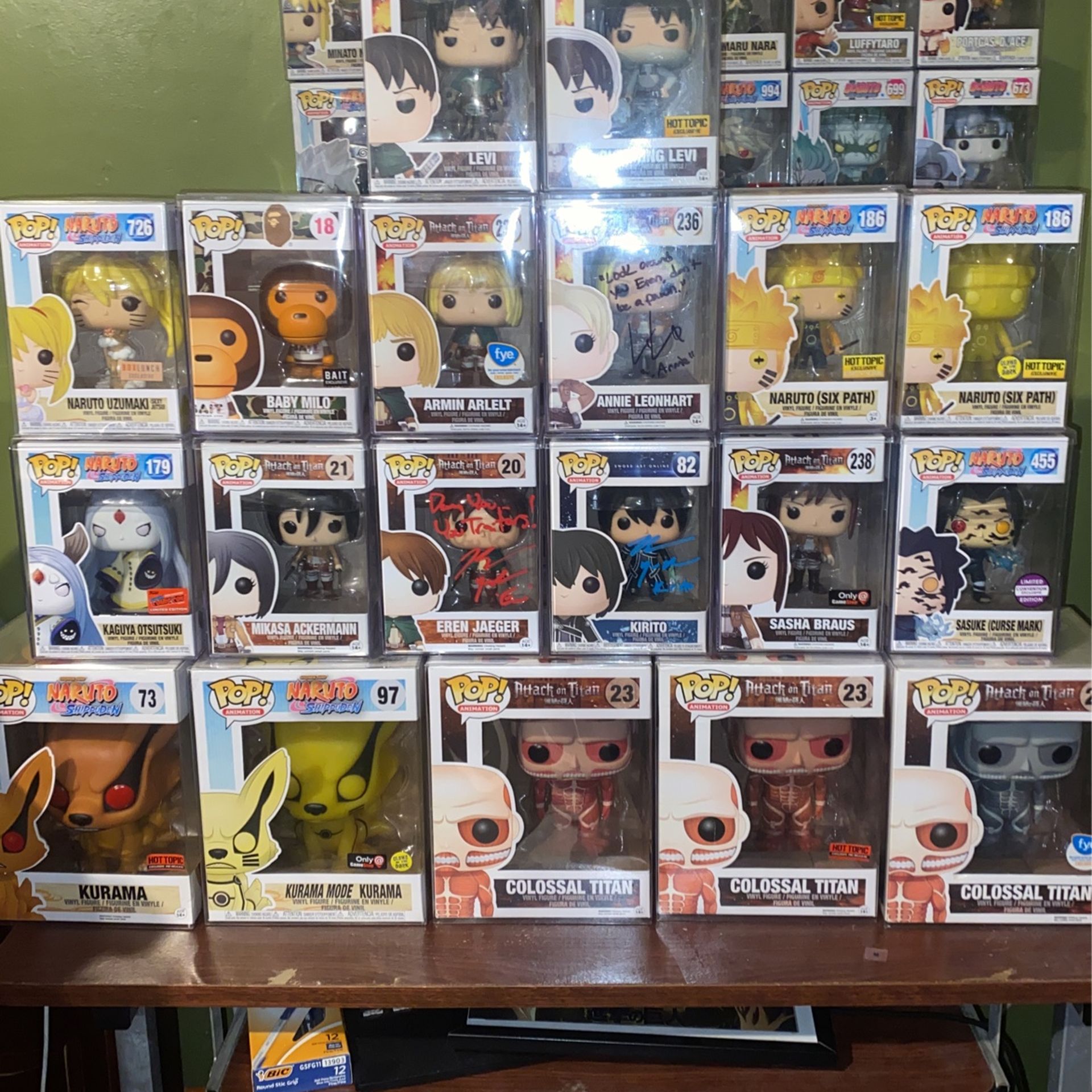 Attack On Titan,naruto Funko Pops For Trade And Sale Shoot Offers