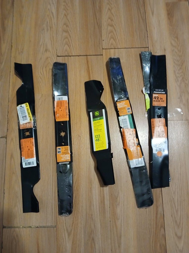 Mower Blade Bundle, 3 Sets of PowerCare And One Set of John Deere.