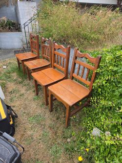 Solid wood vintage chairs