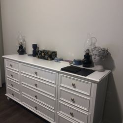 62 Inch X 32 Inch (height) White Bedroom Dresser
