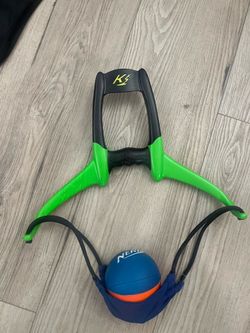 Plastic slingshot and Nerf ball