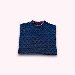 Adidas Adi Jacquard Golf Mock Neck Polo Shirt Black Collegiate Navy 2XL