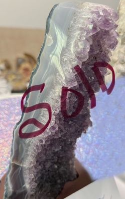 Choice of 4 New Amethyst and Smoky Quartz Geodes on Iron, Group #7
