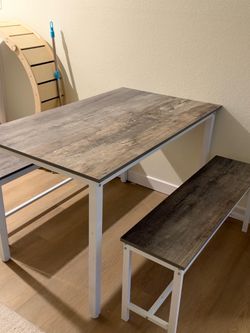 Dining Table with Two Benches