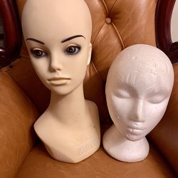 Set of two mannequin wig heads / wig holder